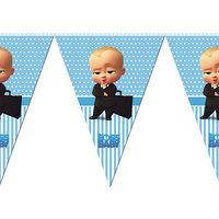 Гирлянда - флажки ( вымпел ) для детского Дня Рождения " Босс молокосос (The Boss Baby ) "