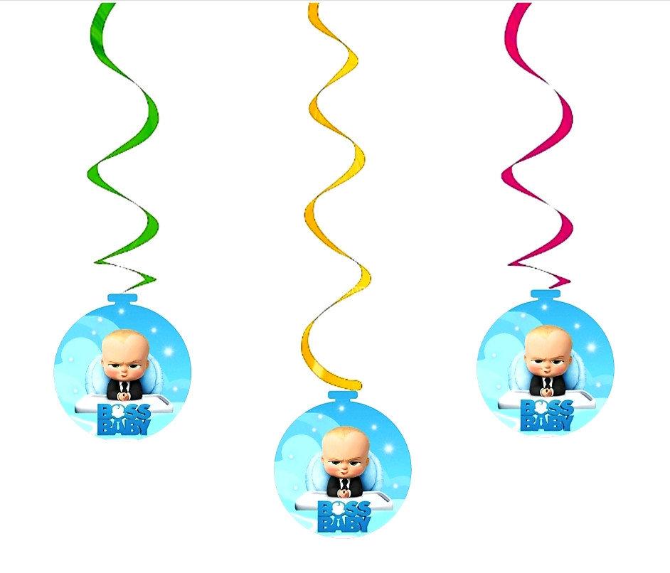 Підвіски карнавальні паперові " Бос молокосос (The Boss Baby") "5 шт. у наборі