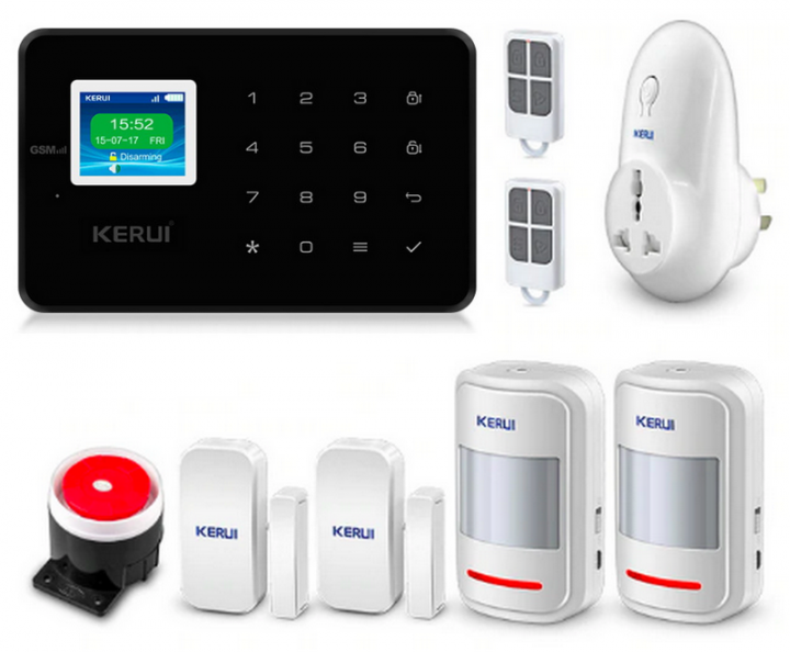 Комплект сигналізації Kerui security G18 plus з розумною радіорозеткою black