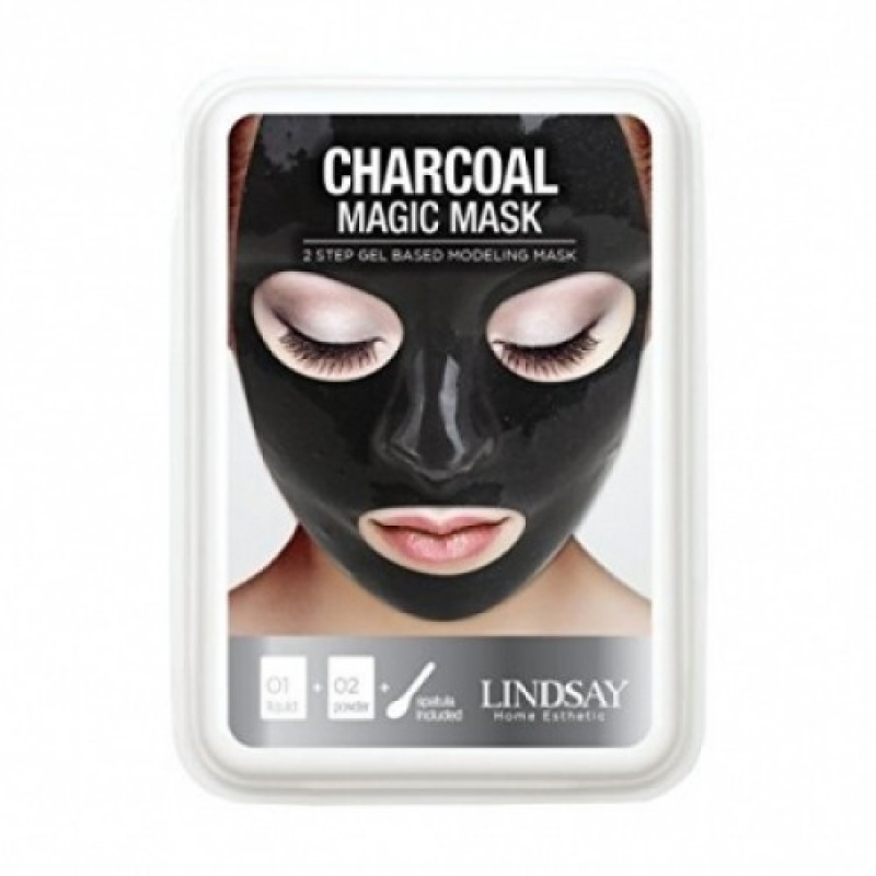 Альгінатна маска для обличчя з чорним вугіллям Lindsay Luxury Aqua Charcoal Magic Mask 65+15 мл