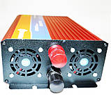 Інвертор перетворювач напруги Powerone 2500W 12V-220V з функцією плавного пуску Red (4_520819338), фото 4
