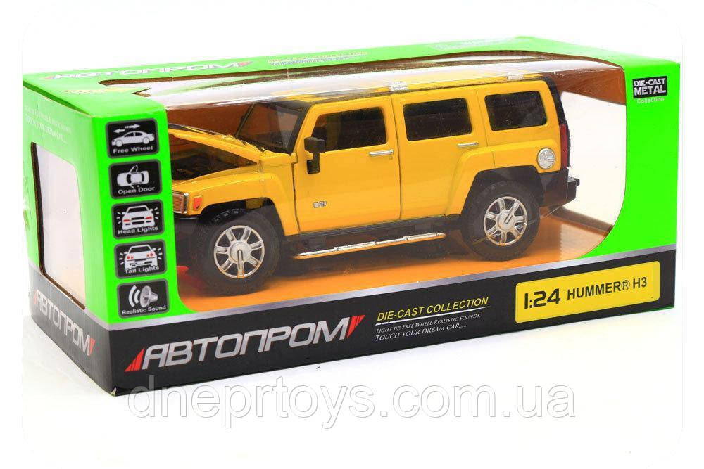 Машинка игровая автопром «Hummer H3» Жёлтый 68240A, фото 1