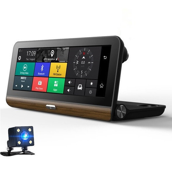 Відеореєстратор на торпеду RIAS DVR T7 GPS з двома камерами 1/8 Gb IPS Black (4_756970130)