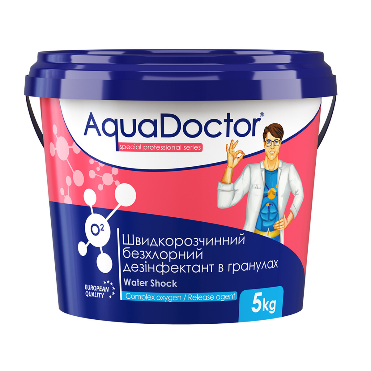 Дезінфектант на основі активного кисню AquaDoctor Water Shock О2. 1кг