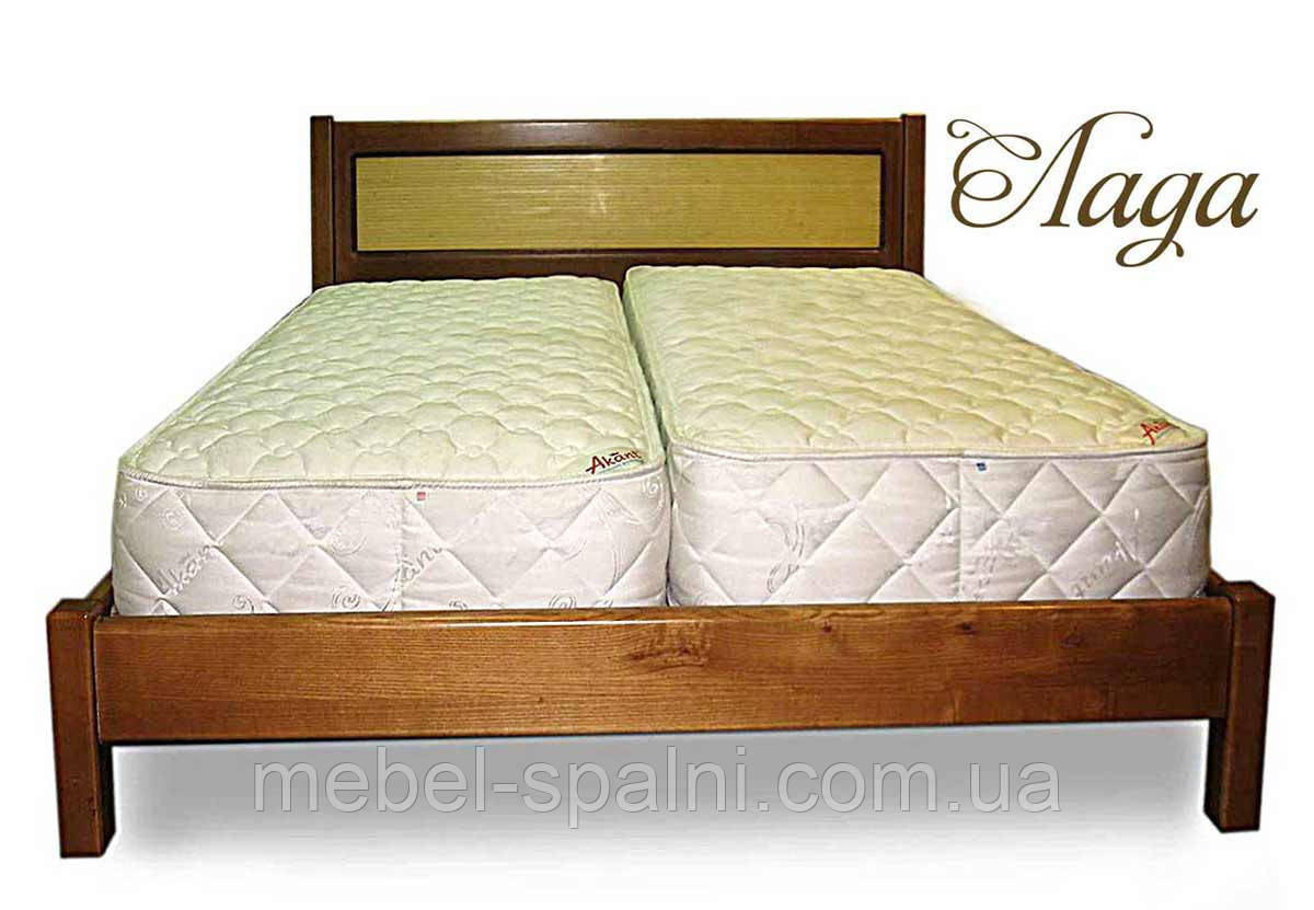 Ліжко двоспальне дерев'яне "Лада" kr.ld3.1