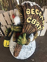 Новорічна фігура Сніговик із віником (42 см)