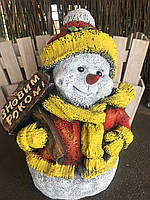 Новогодняя фигура Снеговик с табличкой -з новим роком (42 см)
