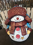 Новорічна фігура Сніговичок у шапці (42 см), фото 2