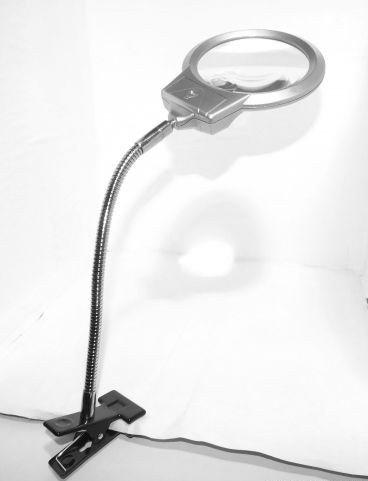 Лампа-лупа настільна Magnifier MG15122-2B з Led підсвічуванням, фото 1