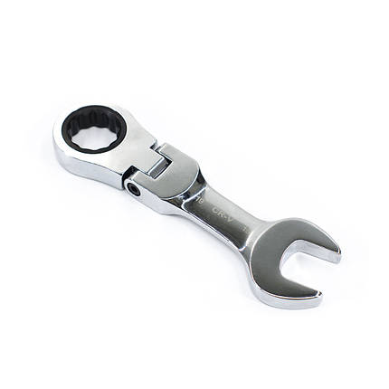 Ключ комб. тріскачковий скорочений з карданом 19 мм. Alloid, фото 2