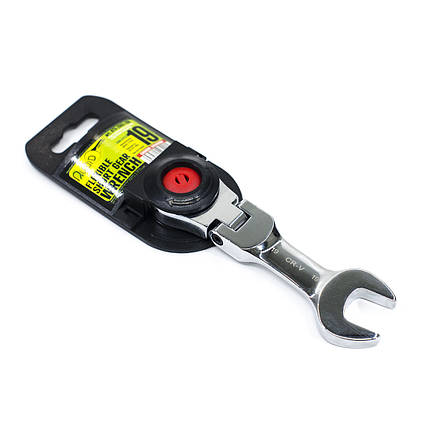 Ключ комб. тріскачковий скорочений з карданом 19 мм. Alloid, фото 3