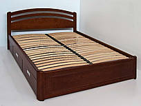 Ліжко полуторне дерев'яне з ящиками "Наталі" kr.nt5.1