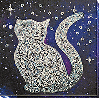 Набор-миди для вышивки бисером Звёздный кот (20 х 20 см) Абрис Арт AMB-052
