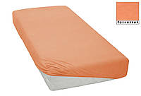 Трикотажная простынь на резинке в кроватку размер спального места 60*120 см Оранжевый цвет бренд KAYRA
