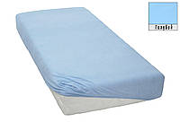 Трикотажная простынь на резинке в кроватку размер спального места 60*120 см Голубой цвет бренд KAYRA