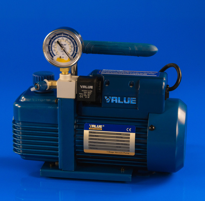 Вакуумний насос із манометром 51 л/хв Value VI-120 SV, фото 1