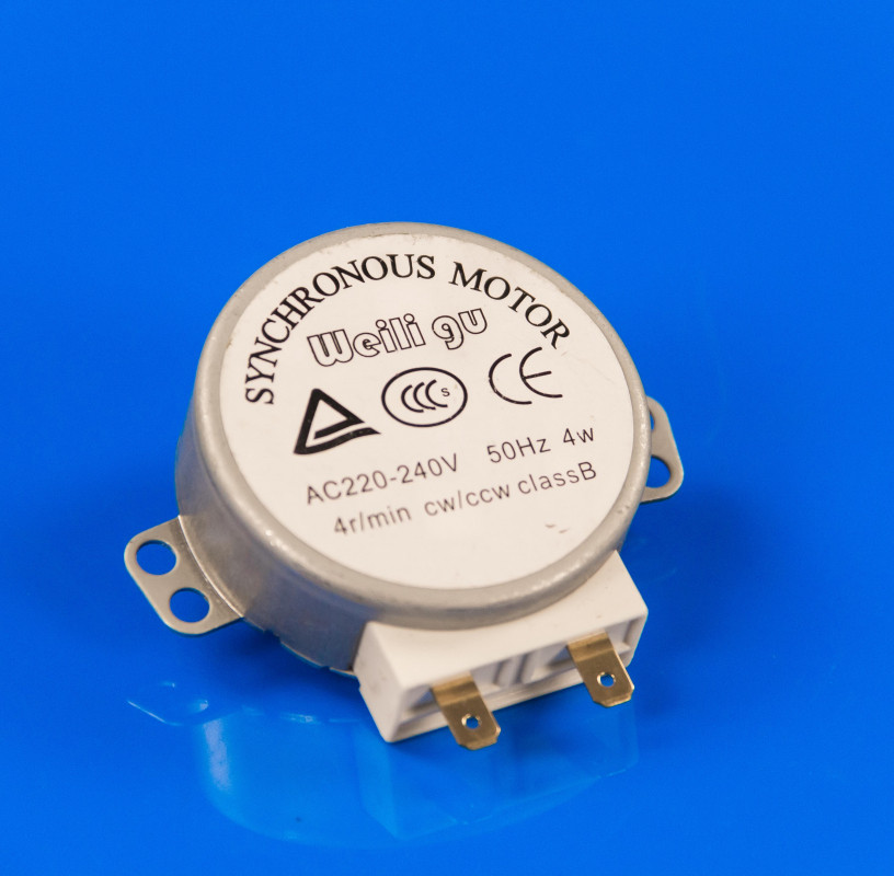 Моторчик тарілки для мікрохвильовки 220V 4 rpm пласт. вал 11 мм, фото 1