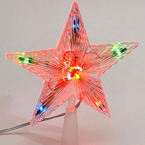 🔥 Гірлянда Верхівка Зірочки 10 лампочок Мульти, 23х20 см, від мережі (1-70)