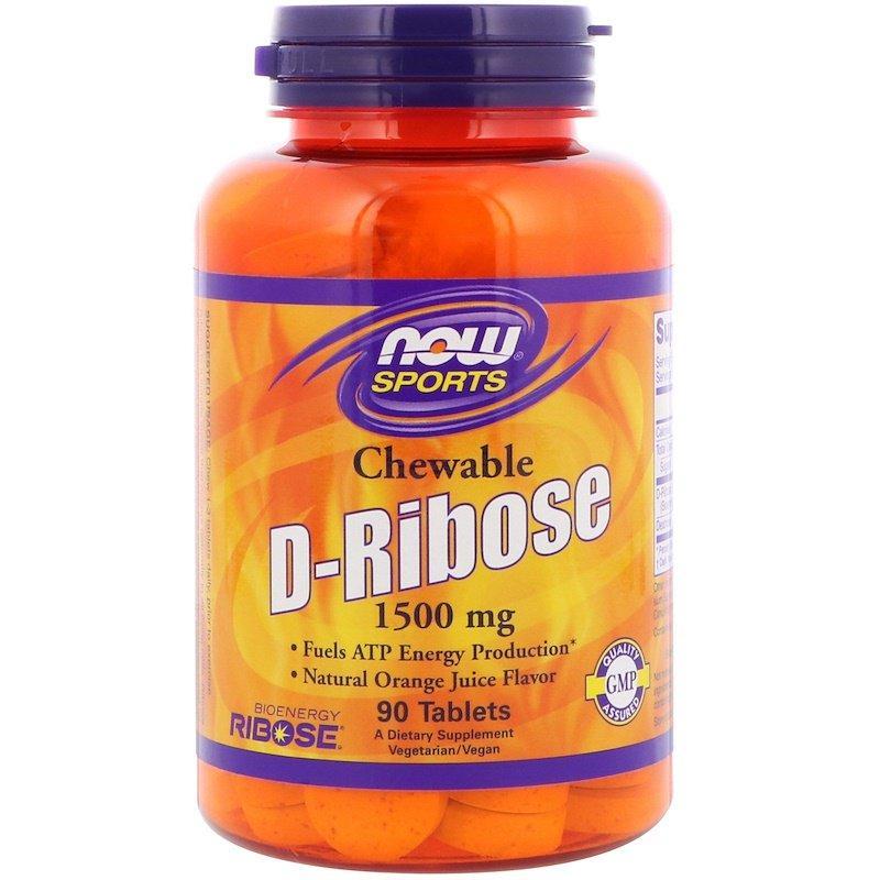 D-рибоза NOW Foods, Sports "D-Ribose" 1500 мг, со вкусом апельсина (90 ...