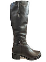Красивые зимние сапоги женские кожаные на удобном каблуке классические теплые с мехом 36 размер Romax 5400