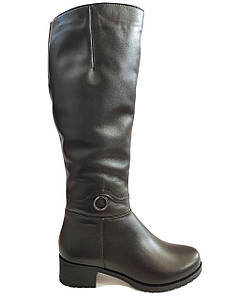 Якісні красиві зимові чоботи жіночі шкіряні на зиму зручному низькому каблуці класичні теплі з хутром модні 36 розмір Romax 5400