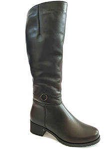 Жіночі чоботи зимові шкіряні шкіра на хутрі низькому каблуці повсякденні зручні на зиму комфорт модні стильні 36 розмір Romax 5400