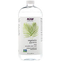 Растительный глицерин NOW Foods, Solutions "Vegetable Glycerine" увлажнение и смягчение кожи (946 мл)