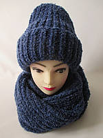 Зимові набори шапка з хомутом із букльованої нитки