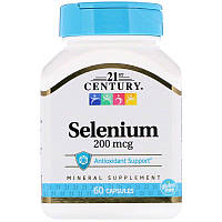 Селен, 21st Century "Selenium" 200 мкг (60 капсул)