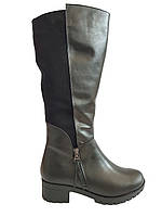 Женские сапоги зимние качественные кожаные на низком каблуке повседневные теплые на зиму 41 размер Romax 6178