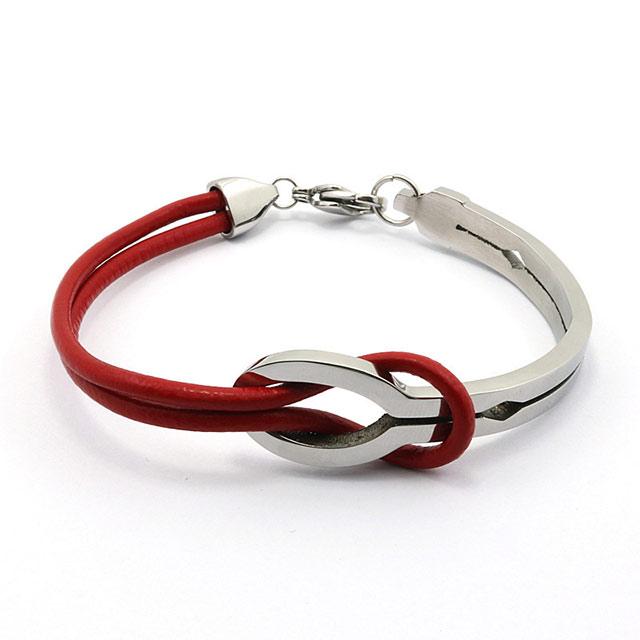 Стильний браслет - Винятковий вузол (Сріблястий з червоним)