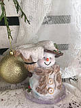 Новорічний свічник Сніговик (15 см), фото 2