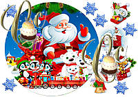 Печать вафельной (рисовой) или сахарной картинки на рождество или новый год на торт Печать на шокотрансферной бумаге а4