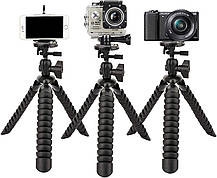Гнучкий штатив (трипод) H19 см для смартфона, GoPro, камери Alitek Flexible Black (62076), фото 6