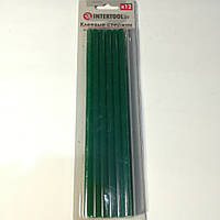 Кольорові клейові стрижні " Intertool" (7*200) колір зелений 12 шт.