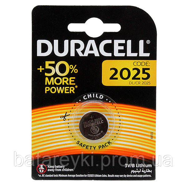 Батарейка DURACELL CR2025 3v - фото 1 - id-p996246184