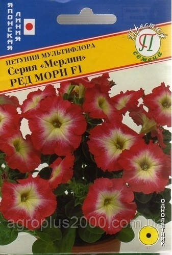 Насіння Петунія мультифлора Мерлін F1 Ред Морн 10 насіння Престиж
