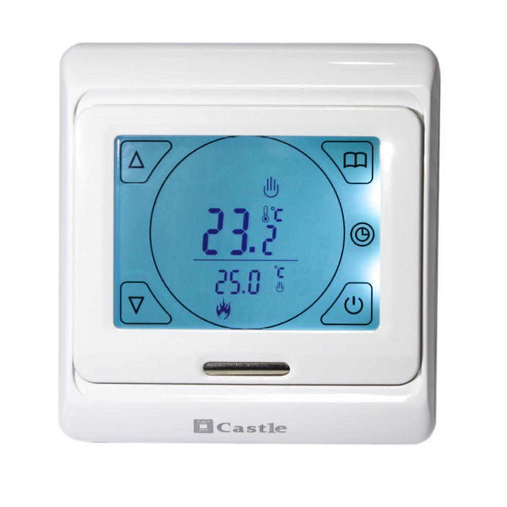 Терморегулятор Castle M9.716 Білий / Програмований, для теплої підлоги, з 2-ма датчиками, фото 1