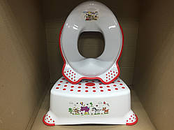 Набір дитячого туалету сидіння-накладка для туалету і підставка для ніг