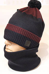 Комплект Talan двоколірний шапка + баф