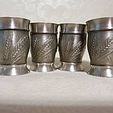 Набір з 4х олов'яних чарок на Олов'яну Весілля, фото 2