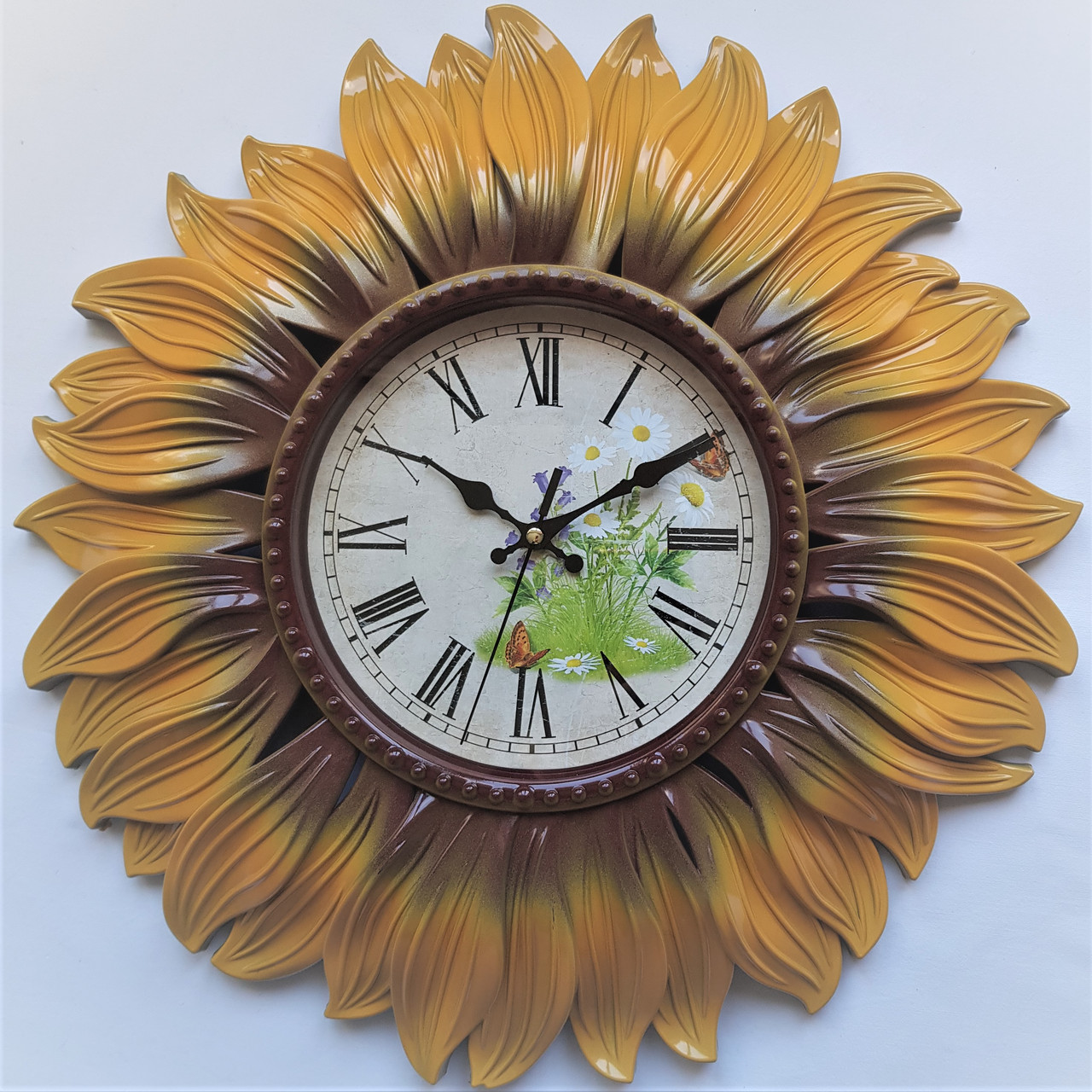 Настінний годинник (40 см) на кухню "Соняшник" Time, фото 1