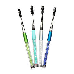 Щіточка для вій з камінням у футлярі, колір білий