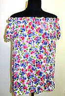 Блуза жіноча з квітковим малюнком, 46,48, 50,52, тонка легка,купити, Бл 019-15 штапель віскоза бавовна.