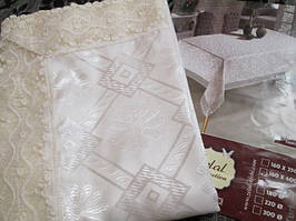 Скатертина 150*220 см. з мереживом