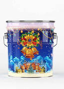 Новорічне відерце з жерсті Дзвіночки, до 1200г, від 1 штуки