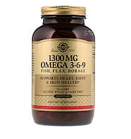 Омега 3-6-9 для взрослых в желатиновых капсулах, Omega 3-6-9, Solgar, 1300 мг, 120 капсул