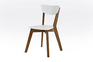 Стілець обідній Рондо (каркас горіх + спинка та сидіння білі)