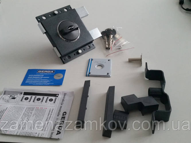 Замок накладной Gerda Tytan ZX GT8 длинные ключи (Польша) графит, цена ...