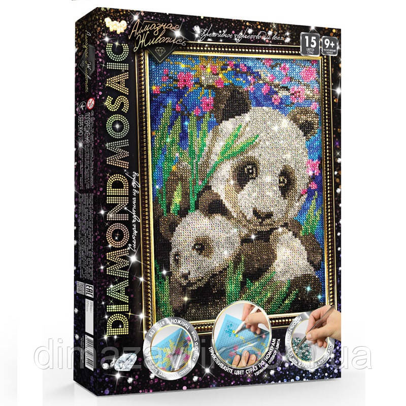 Набір для творчості "Diamond Mosaic" Панди А4 формат, фото 1